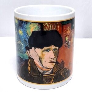 Cafe Arts Van Gogh Starry Night Sunflowers Ceramic Coffee Mug 11oz EUC